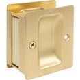 thumbnail image 2 of Premium Square Pocket Door Lock, Passage (Hall/Closet) Latch, Clear Pack, Antique Brass by Stone Harbor Hardware, 2 of 3