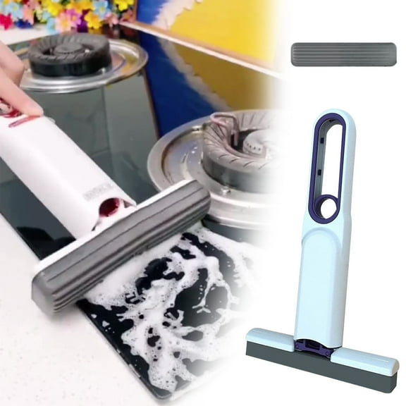 Jioakfa Clean Products 20% Mini Wringing Gel Mop Highly Absorbent Hand- Water Absorbent Cleaning Mop For Home Kitchen And Office Use Replaces Cleaning Cloths White