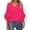 Hot Pink, variant on Women's 3/4 Sleeve V-Neck Blouse - Flared Sleeve Casual Tops with Polyester-Rayon Blend, Business Casual & Beach Vacation Shirts Hot Pink S-2XL