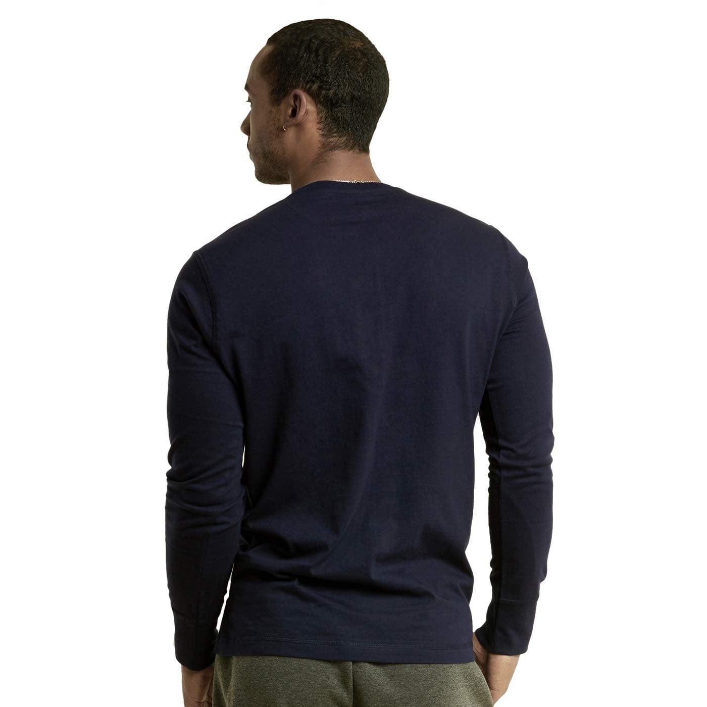 ENNOY CREW NECK LS T-SHIRTS NAVY サイズL Men's Cotton Crew Neck Long Sleeve Henley Shirt/T Shirts