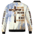 thumbnail image 3 of Lotusprinthandmade Personalized Jesus Christian I Only Kneel For One Man Bomber Jacket S-5XL Multicolor (M), custom name christian bomber jacket, faith-based bomber with jesus quote, 3 of 5