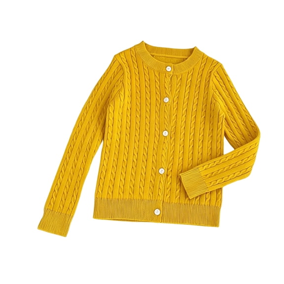 yillto Girls Cardigan Button down Long Sleeve Lightweight Ribbed Knit Sweater Fall Cute Outerwear Coat 1-15T