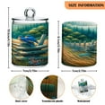 thumbnail image 3 of 4 Pack Bluebirds and Forests Qtip Holder Dispenser Clear Plastic Storage Apothecary Jars for Cotton Swabs Balls Pads Floss, 3 of 7