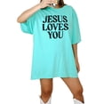 thumbnail image 5 of Jesus Loves You Shirt for Women Christian Faith Easter Inspirational Distressed Tee Seafoam Shirt Adult Medium, 5 of 7