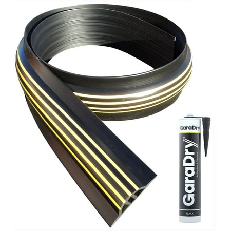 

1 ¼” High Garage Door Threshold Seal Kit 18 3 Length | Flexible PVC | Complete Kit Includes 2 Adhesives | GaraDry