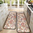 thumbnail image 4 of Kitchen Rugs Sets Of 2,Beige Floral and Paisley Pattern Anti Fatigue Kitchen Mat Rugs Non Slip Washable,Decorative Kitchen Floor Mats for Kitchen,Sink,Laundry,17"x47"+17"x47", 4 of 5