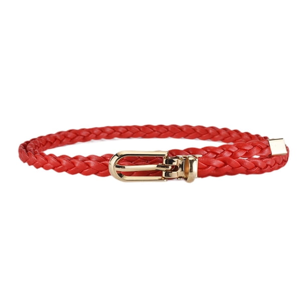 Cinturón fino de mujer, elegante y a la moda, ideal para vestidos, faldas, vaqueros y viajes en primavera. Rojo