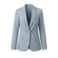 thumbnail image 4 of Xdegoge Womens Open Front Blazer Single Button Notched Lapel Long Sleeve Office Casual Business Work Professional Lightweight Elegant Suit Jacket Coats, 4 of 6