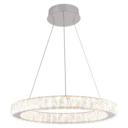 

XylehR Celebrity 20W LED Glam Chandelier Chrome Base with Glass Crystal Diffusers - Ideal for Dining Room Kitchen Light 1350 Lumens 3000 Kelvin No Bulb Required