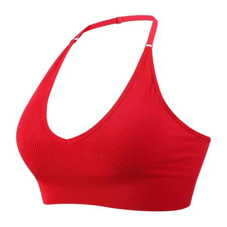 

Womens Everyday Bras Clearance Sports Bib Pants Coverall Deep V Undershirts Plus Size Bra Red M