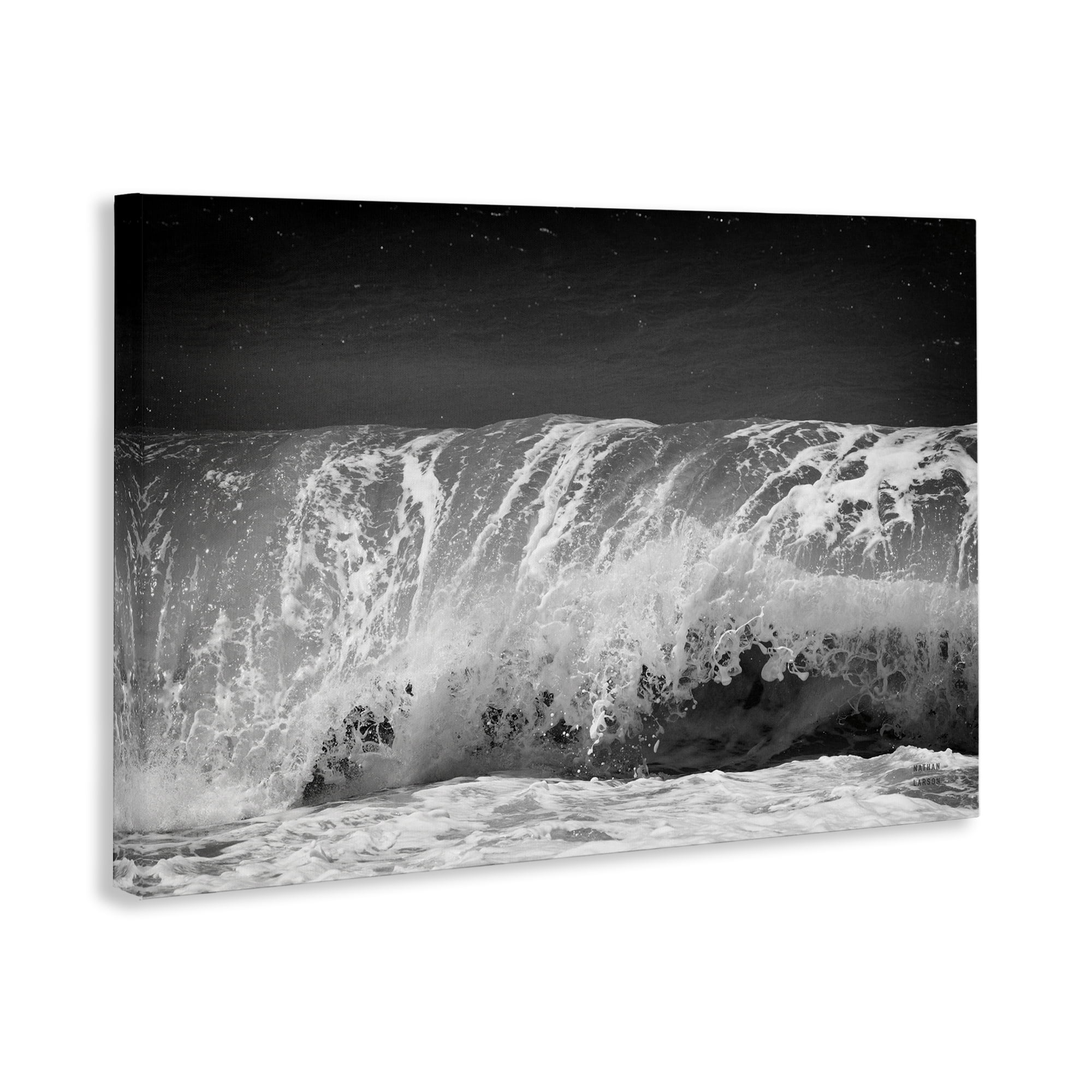 Stupell Industries Rolling Waves Night Sky Landscape Photography Gallery Wrapped Canvas Art Print Wall Art, 30 x 20
