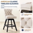 thumbnail image 6 of Swivel Bar Stools Set of 4, 26" Counter Height Bar Stools with Back, Farmhouse Velvet Barstools for 34–38" Kitchen Island, Beige (Set of 4), 6 of 11