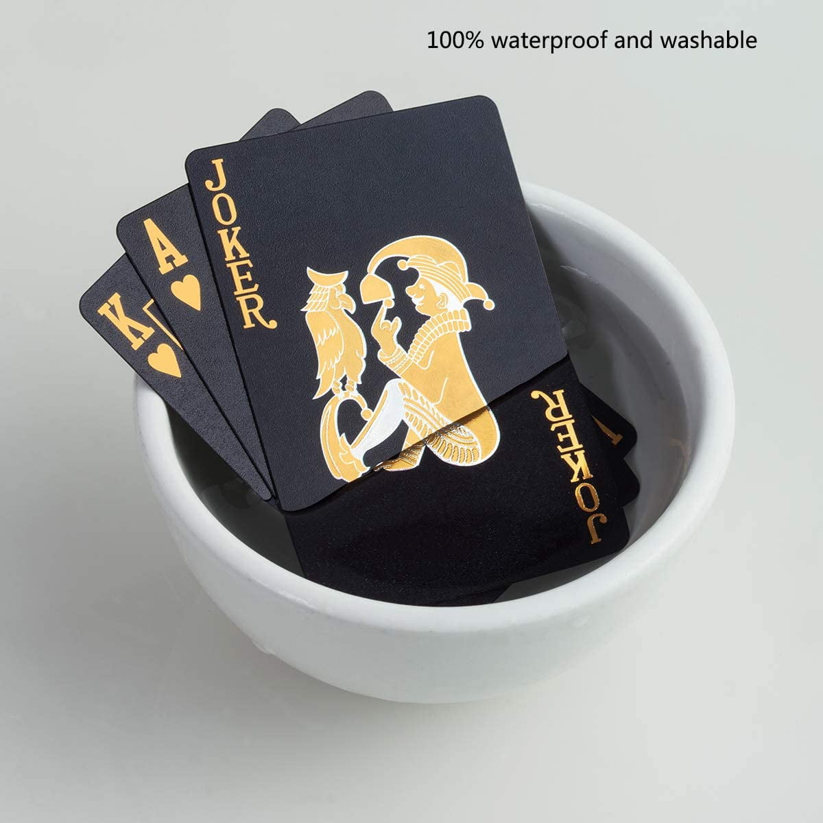 Waterproof Plastic Playing Cards – Black Diamond Finish, Premium PVC Deck For Poker, Magic, Parties