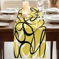 thumbnail image 3 of Table Runners 70 Inches Long Dress Scarves, Yellow Geometric Farmhouse Coffee/Dining/Kitchen Table Decor, Holiday Table Runner, Farmhouse Abstract Black White Striped 13x70 Inch, 3 of 9