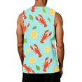 thumbnail image 6 of GrmtClth Mens Tropical Summer Tank Tropical Lobster Lemon Palm Citrus Sleeveless Lightweight Breathable Cruise Vacation Outerwear Accented With Subtle Ocean Graphic Motifs Black S, 6 of 6