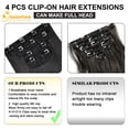 thumbnail image 3 of Creamily 4 PC Clip in Hair Extensions 20" Straight Long Extensions for Women Synthetic Hairpiece (Natural Black), 3 of 8