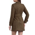 thumbnail image 3 of Abrigo de ante sintético de doble botonadura con solapa de muesca para mujer INSPIRE CHIC XL Café, 3 of 6
