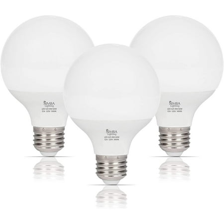 

Simba Lighting LED Vanity Globe G25 G80 8W 60W Equivalent Bulbs 120V E26 Base 5000K Daylight 3-Pack