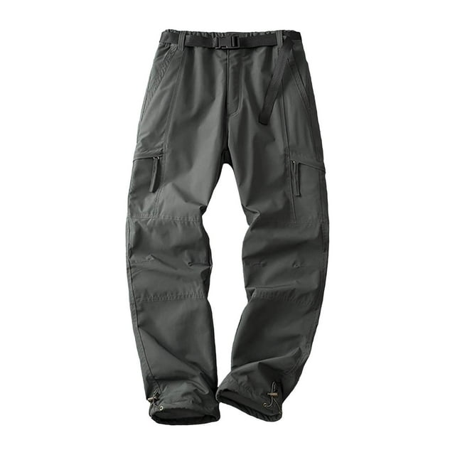 Pants for Men, Workwear Solid Color Multi-Pocket Warm Long Work Pants, Men's Pants