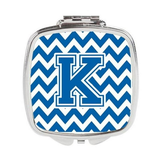 Letter K Chevron Blue & White Compact Mirror - Blue & White - 3in. H x 0.3in. W x 2.75in. L