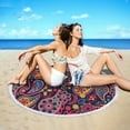 thumbnail image 4 of mtvxesu Beach Blankets for Sand, Round Printed Microfiber Beach Towel Super Lightweight Colorful Bath Towel Sandproof Beach Blanket Beach Mat Multi-Purpose Towel for Travel Swimming Pool, 4 of 7