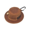 thumbnail image 2 of Decorate Brown Leather Hat Coin Purse Retro Loose Change Storage Bag with Adjustable Strap(1Pcs) Rkxzt, 2 of 9