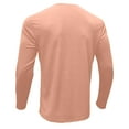 thumbnail image 6 of Timoontee Men's Henley Shirts Long Sleeve Quarter Button Pullover Tops Loose Lightweight Breathable Solid Pocket Casual Workout Blouses Hot Pink M, 6 of 6