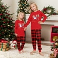 thumbnail image 2 of Cartoon Nut-cracker Family Christmas Pajamas Matching Sets – Red Long Sleeve Tops & Red Black Plaid Pants with Nut-cracker Print, Holiday Xmas PJs Sleepwear for Couples, Men, Women, Adults, 2 of 4