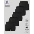 thumbnail image 1 of 5 Piezas Bragas Cortas Plus Size Negro, Cómodas y Transpirables, 1 of 7