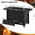 thumbnail image 6 of Walsunny 43 Inch Outdoor Fire Pit Table Propane Gas with Lid and Lava Rock 50000 BUT Fire Table with Glass Wind Guard and Waterproof Cover, 6 of 8