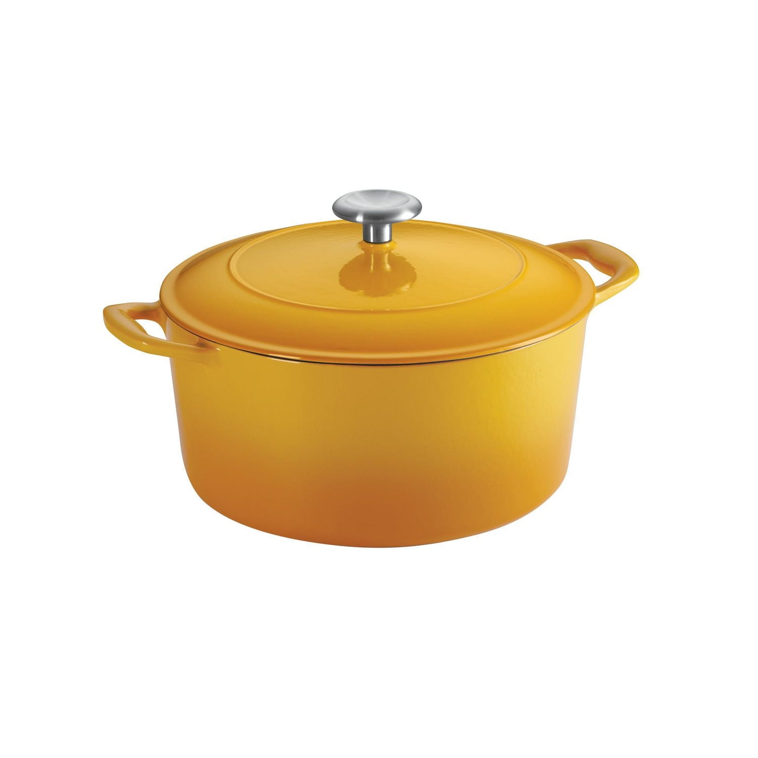 Tramontina 5.5 QT Covered Round Dutch Oven - Cast Iron - Porcelain - Sunrise - Stainless Steel Knob 80131/086DS