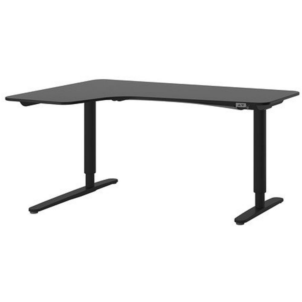 Ikea Corner desk left sit/stand, black-brown, black 2382.888.1416 ...