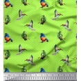 thumbnail image 1 of Soimoi Green Cotton Duck Fabric Dot,Hummingbird & American Robin Bird Printed Craft Fabric by The Yard 42 Inch Wide, 1 of 1