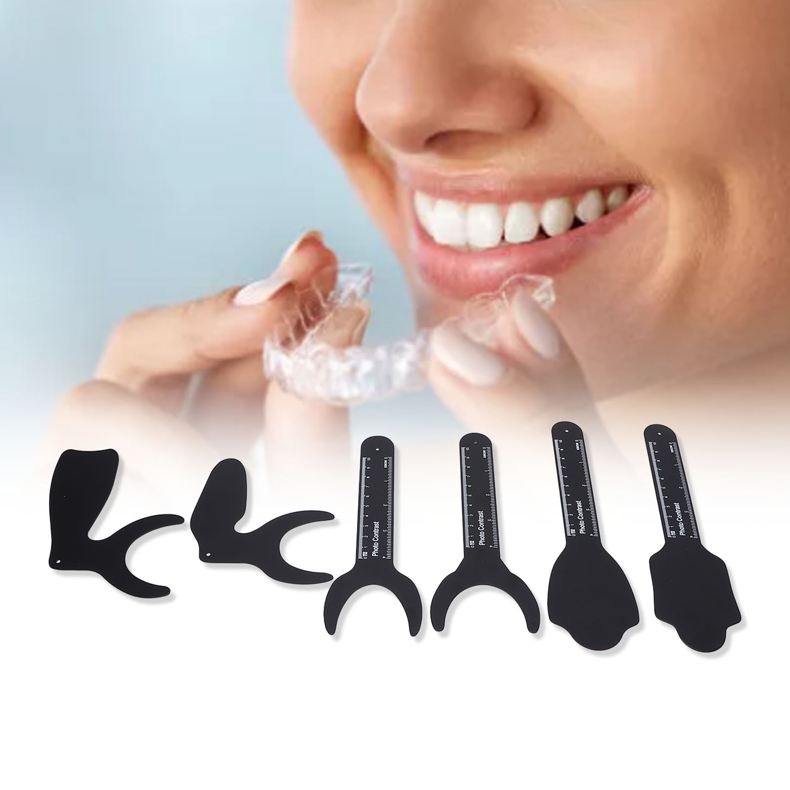 FAGINEY 6pcs Intraoral Photographic Black Background Metal Photo