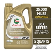 Castrol EDGE Extended Performance 0W-20 Advanced Full Synthetic Motor Oil, 5 Quarts