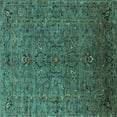 thumbnail image 1 of Ahgly Company Machine Washable Indoor Square Oriental Turquoise Blue Traditional Area Rugs, 4' Square, 1 of 4