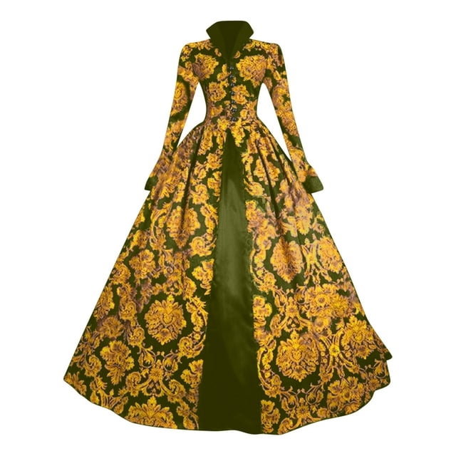 UPPADA Costumes Gothiques pour Femmes à Manches Longues Victorian Dresses Robe Corset Grande Taille Robe Maxi Fluide Robe de Fête Cocktail Robe Lacée Robe de Mascarade Jolies Robes de Bal Offres Éclair du Jour