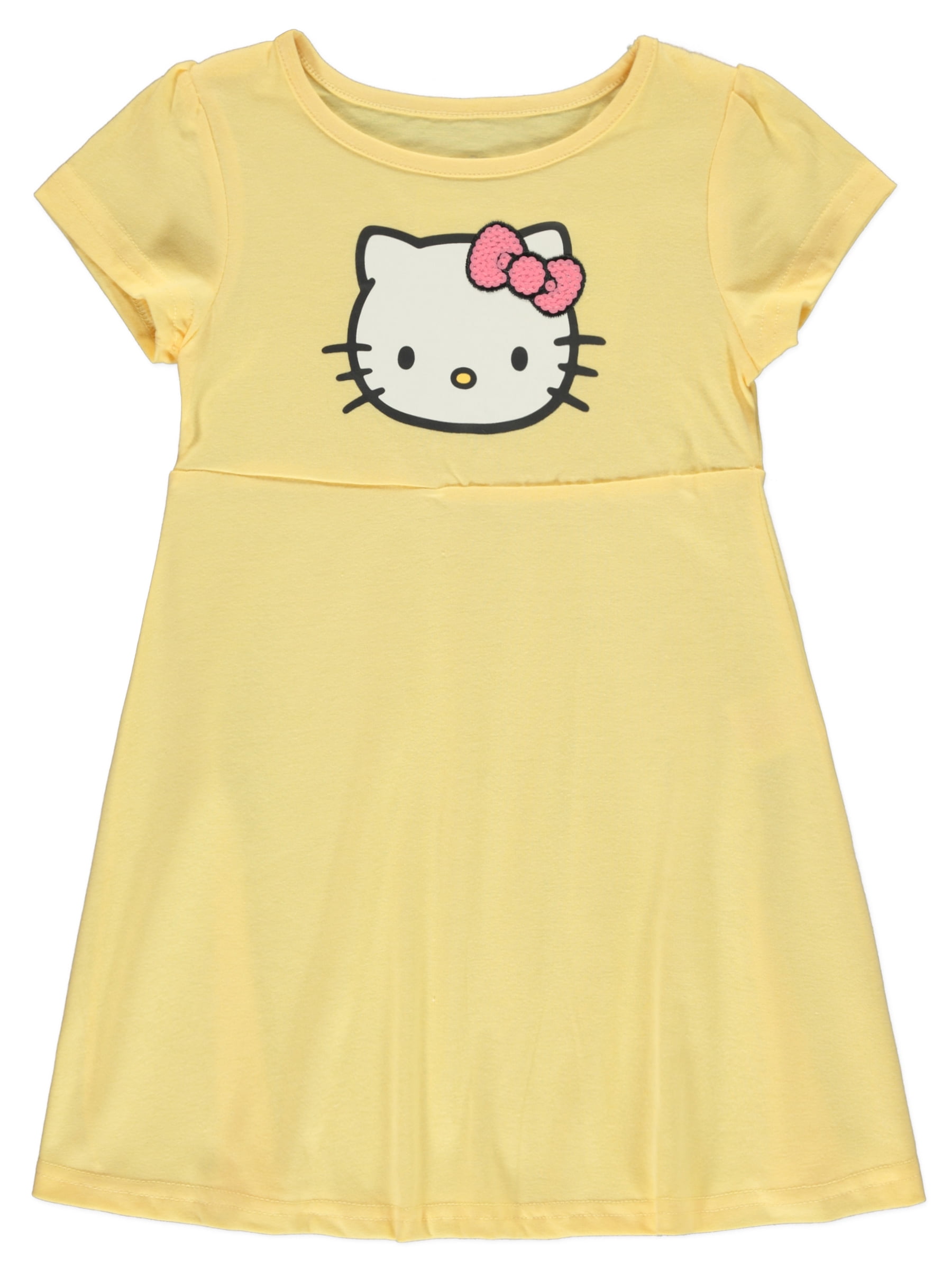 Hello Kitty Girls' 2-Pack T-Shirt Dresses Color: yellow Size: 3t