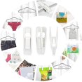 thumbnail image 6 of 40pc Plastic Hanger Clips - Strong Pinch Grip Clips, White Pant Skirt Clip, Multi-Purpose Finger Clip for Slim-line Clothes Hangers, 6 of 8