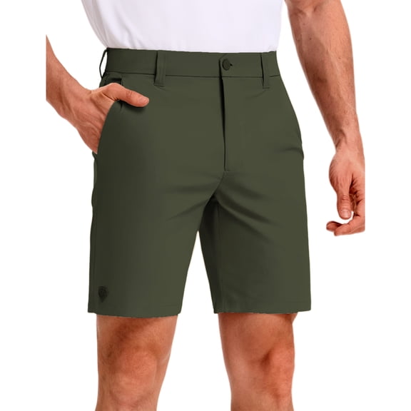 PULI Men’s Golf Shorts 9" Inseam Stretch Water-Resistant Quick Dry 5 Pockets Casual Travel Hiking