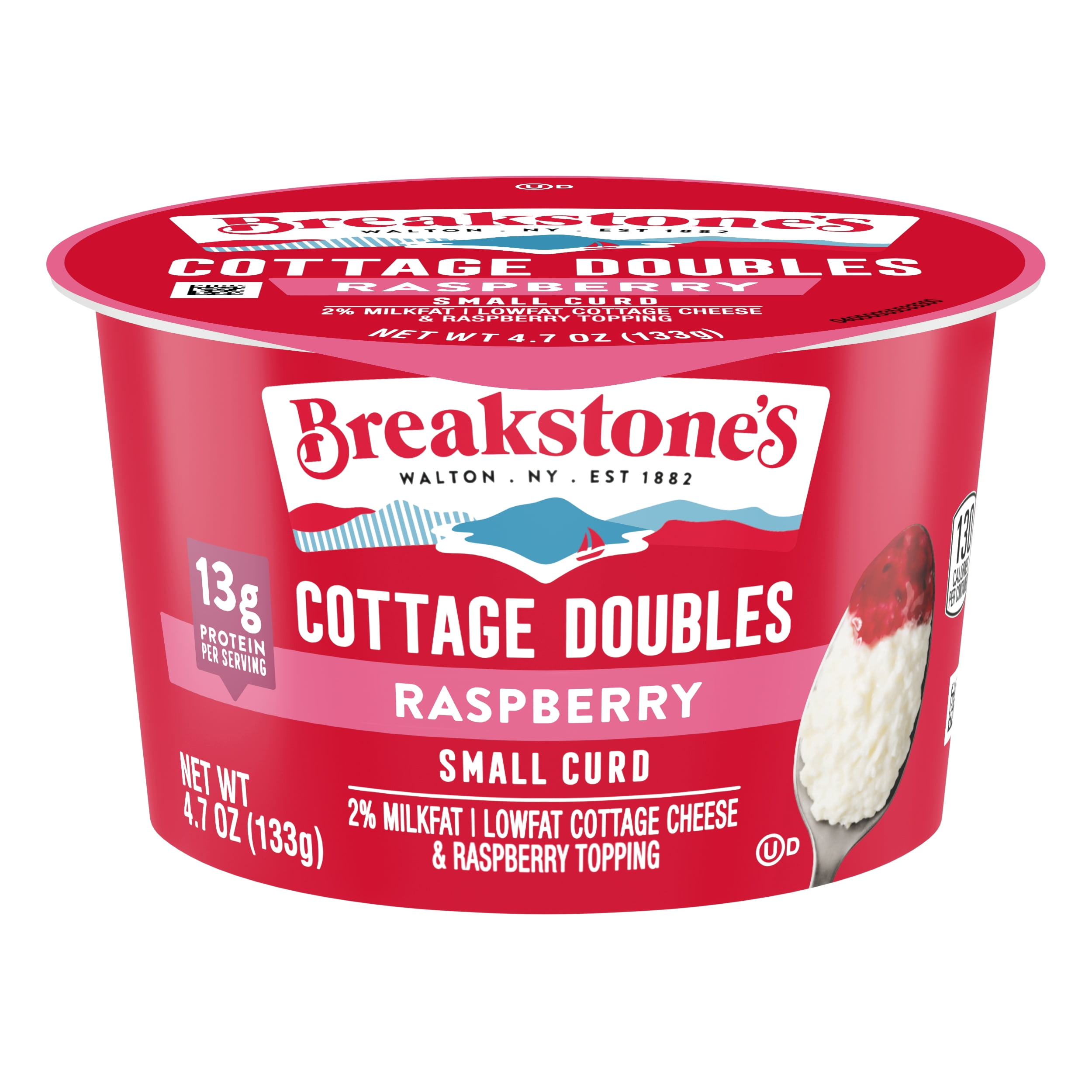 Breakstone's Cottage Doubles Lowfat Cottage Cheese with 2% Milkfat and Raspberry Topping, 4.7 oz Cup