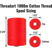 Threadart 100% Cotton Sewing and Quilting Thread | For Quilting, Sewing, and Serging | 1000M Spools 50/3 Weight | 50 Colors Available | Color BLACK