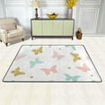 thumbnail image 2 of SKYSONIC 36x24in Glitter Butterflies Area Rug, Seamless Pattern Non-Slip Floor Carpet for Indoor Living Dining Room Bedroom, 2 of 7