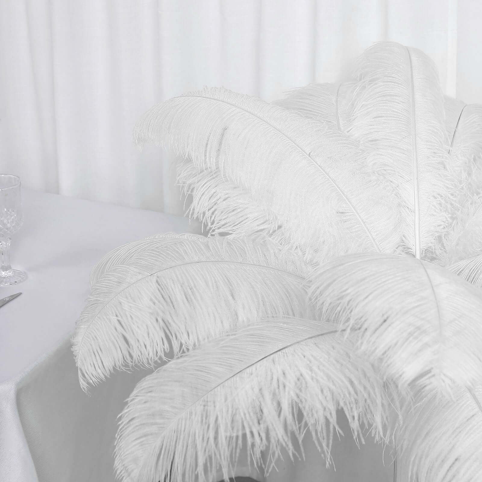 Efavormart 12 RARE 24"-26" Ostrich Plume Feathers For Wedding Birthday Party Dance Banquet Event Decoration - White