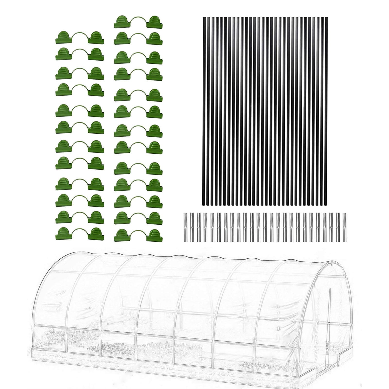 koolsoo Garden Hoops for Raised Beds Planting Tunnel Hoop with Clips, Garden Tunnel Hoops for Row Cover for Yard Garden Beds Netting 30pcs