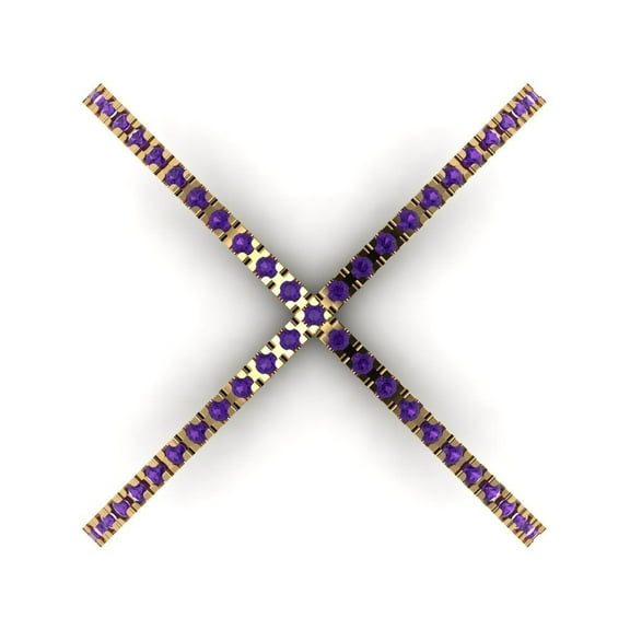 Statement Engagement Ring for Women - 0.245ct Natural Amethyst in 18K Yellow Gold Promise Ring