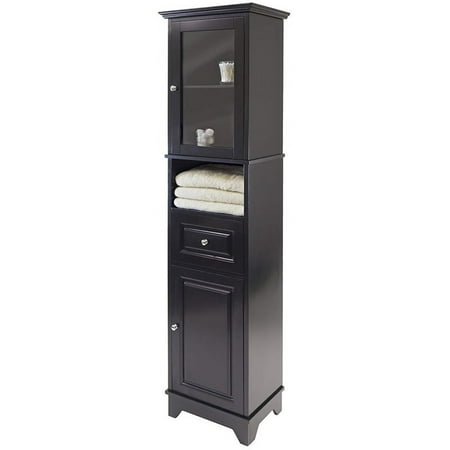 Bowery Hill Tall Bathroom Storage Cabinet With Glass Door