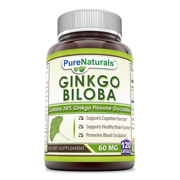 Pure Naturals Ginkgo Biloba Supplement Standardized to Contain 24