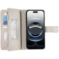 thumbnail image 4 of Funda cartera GANGXUN para iPhone 16 Pro Max , cuero PU con tarjetero, cremallera, correa de mano, soporte y protección 983°, 4 of 6