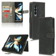 thumbnail image 6 of Wallet Case for Samsung Z Fold 3,Card Slots[RFID Blocking],Durable Flip Folio Kickstand Magnetic Closure Retro Premium Leather Wallet Wrist Strap Shockproof Case for Samsung Galaxy Z Fold 3, Black, 6 of 8
